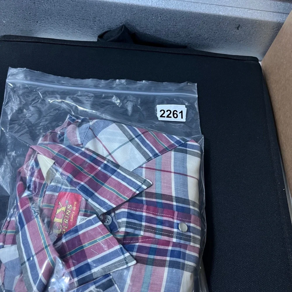 Ely Plains Western Shirt Mens 15.5 32-33 Multicolor Plaid Pearl Snap Long Sleeve
